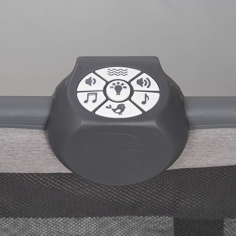 Baby Trend Retreat Nursery Center Play Yard with Bassinet, Robin, Grey/Black