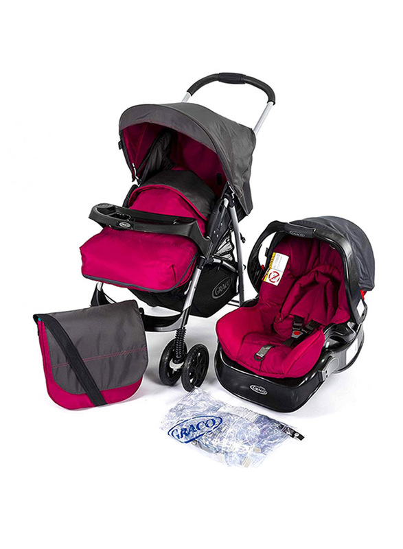 Graco BK Travel System Baby Stroller, Black/Red
