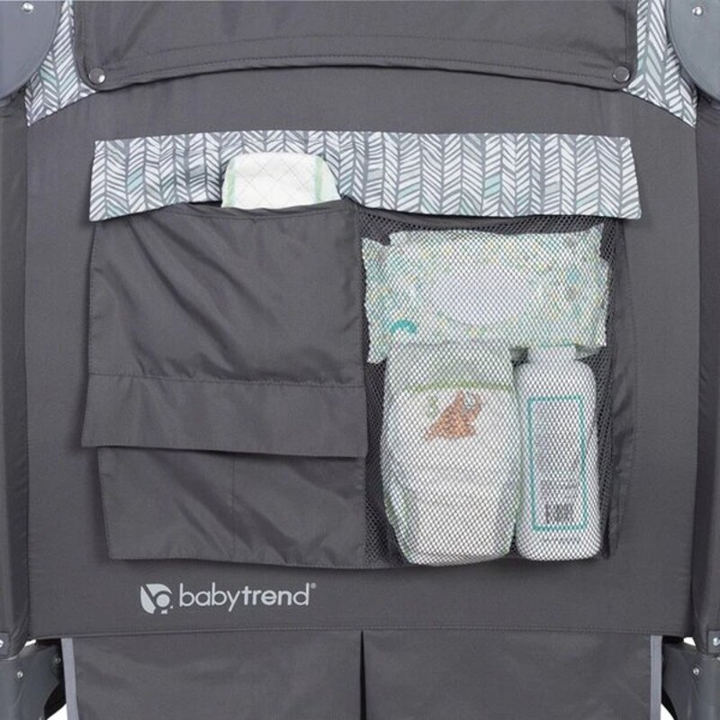 Baby Trend Deluxe II Nursery Center Play Yard with Bassinets, Ziggy, Black