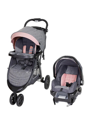 Baby Trend Skyline 35 Travel System Baby Stroller, Starlight Pink, Grey