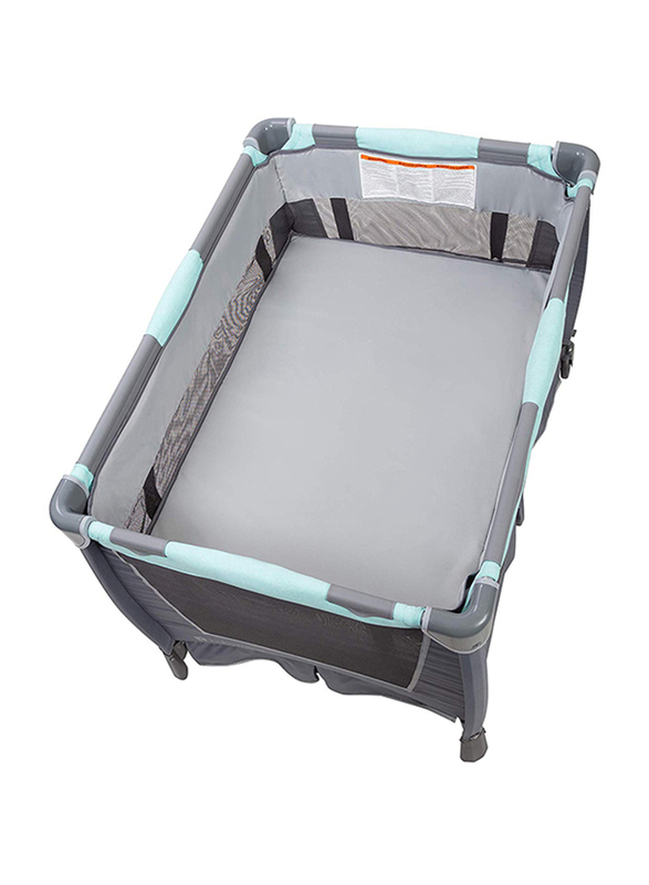 Baby Trend Retreat Nursery Center Play Yard with Bassinet, Hint of Mint, Mint/Black