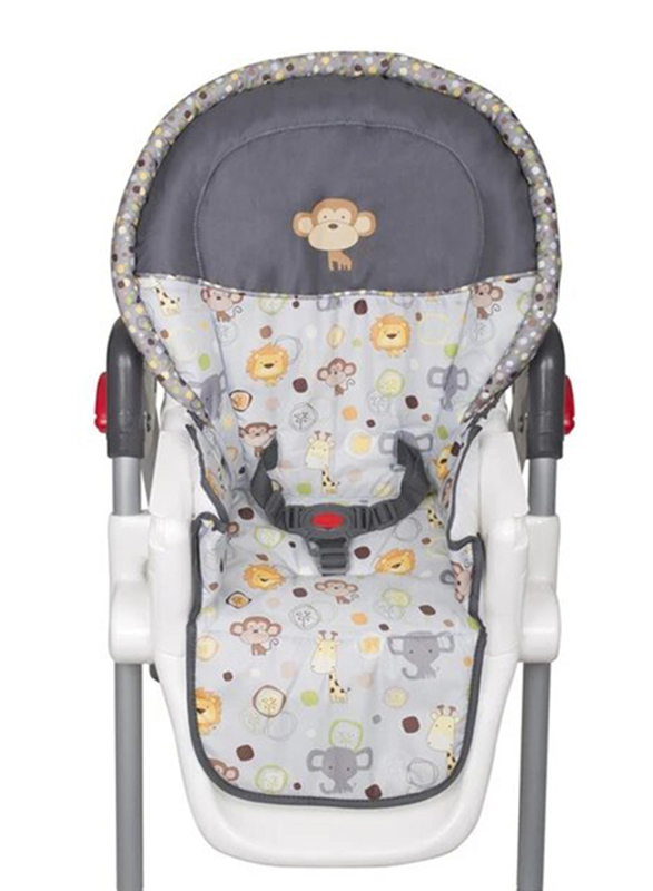 Baby Trend Sit Right 3-in-1 High Baby Chair, Bobble Heads, Grey/Blue