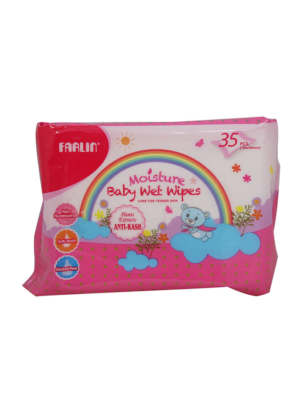 Farlin Anti-Rash 35 Wet Wipes for Babies, White