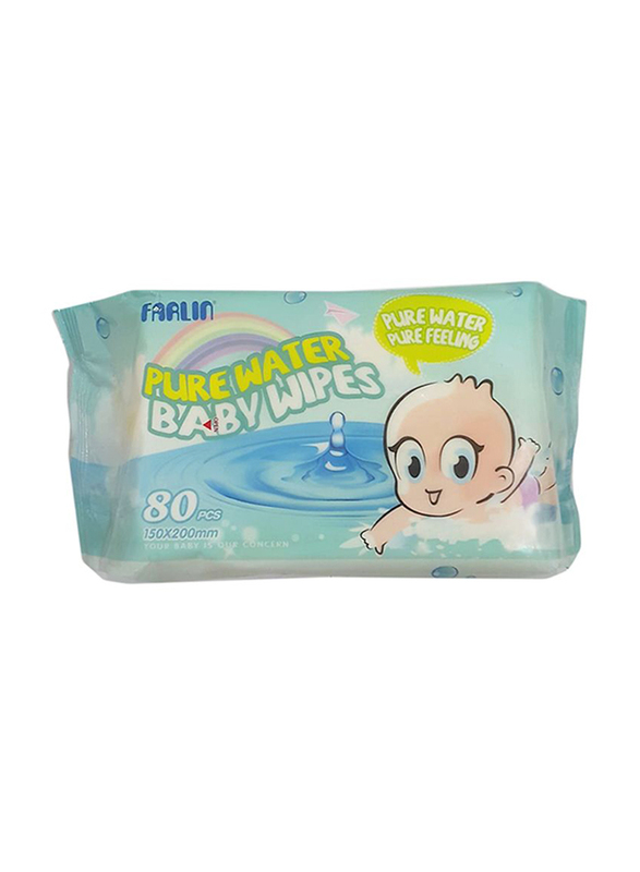Farlin Pure Water 80 Wipes for Babies, White