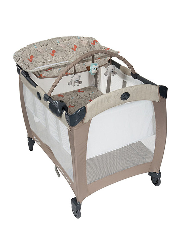 Graco Pack N Play Contour Electra Baby Travel Cot Woodland Walk, Beige