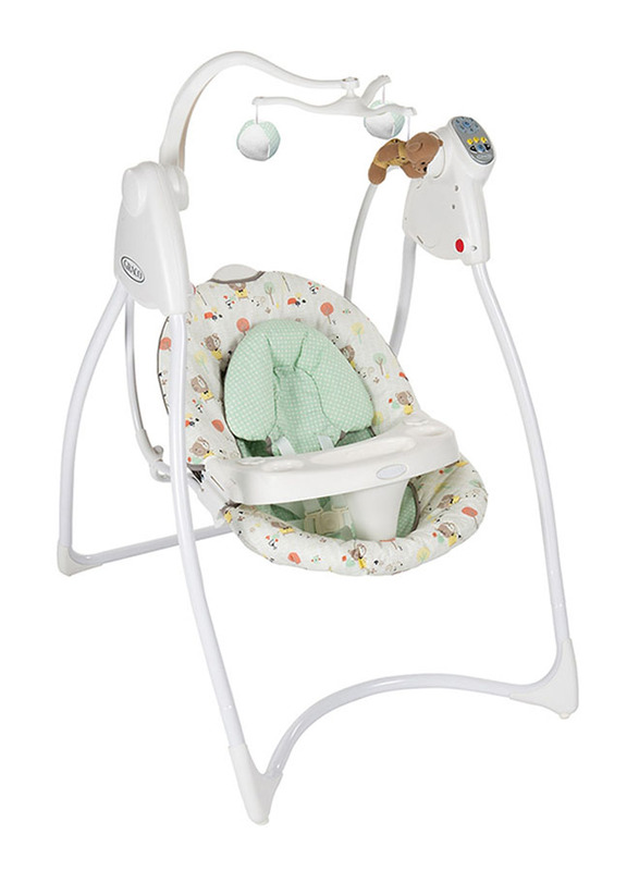 Graco Lovin Hug W-Plug Baby Swing with Music, Ted & Coco, Green