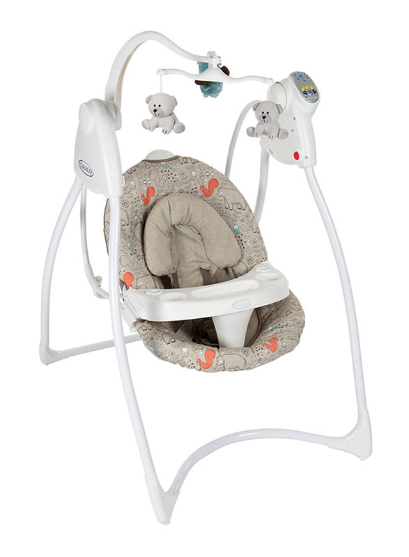 Graco Lovin Hug W-Plug Baby Swing with Music Woodland, Beige