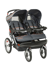 Baby Trend Navigator Double Jogger Stroller, Vanguard, Grey/Black/Orange