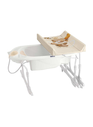 Cam Removable Idro Baby Bath Tub and Changing Table for Kids, White/Brown