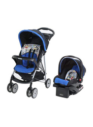 Graco Literider Click Connect Travel System Baby Stroller, Tripster, Blue/Black
