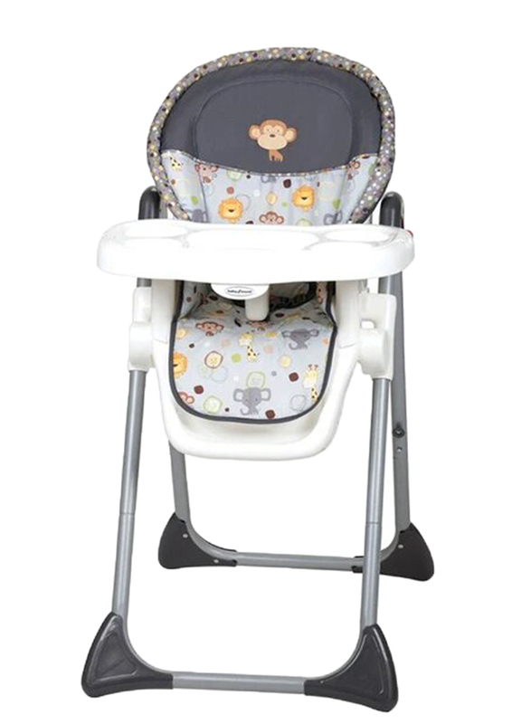 Baby Trend Sit Right 3-in-1 High Baby Chair, Bobble Heads, Grey/Blue