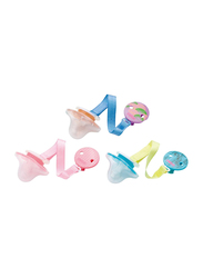 Farlin 3-Pieces Chu Chu and Chain Pacifier, 0+ Months, Pink/Blue/Yellow