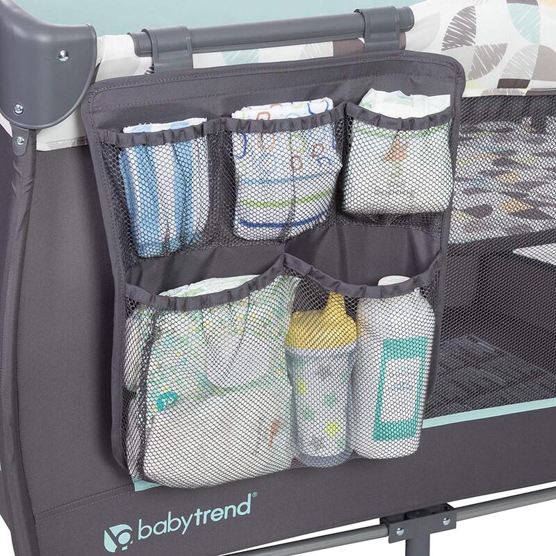 Baby Trend Trend-E Nursery Center Play Yard with Bassinet, Doodle, Green/Black