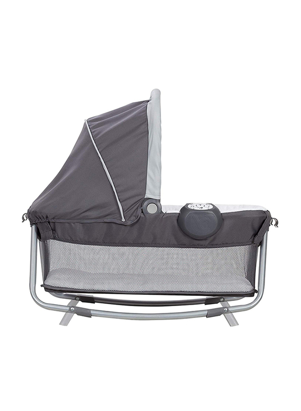 Baby Trend Retreat Nursery Center Play Yard with Bassinet, Robin, Grey/Black