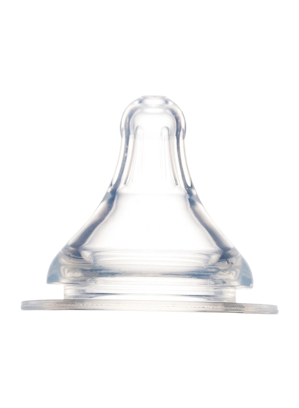 Farlin Silky Wide Neck Nipple, 3+ Months, Medium, Clear