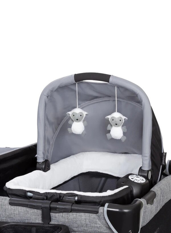 Baby Trend Simply Smart Nursery Center Play Yard with Bassinet, Whisper Grey
