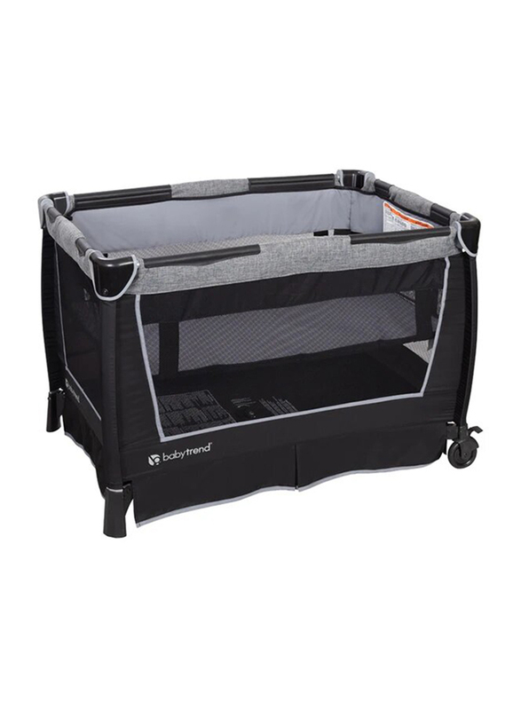 Baby Trend Simply Smart Nursery Center Play Yard with Bassinet, Whisper Grey
