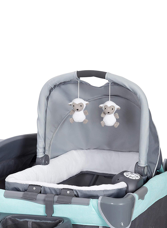 Baby Trend Retreat Nursery Center Play Yard with Bassinet, Hint of Mint, Mint/Black