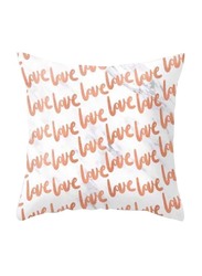 Deals for Less Marble Love Design Decorative Cushion Cover, White/Peach
