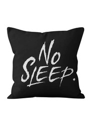 Deals for Less No Sleep Slogan Printed Decorative Cushion Cover, White/Black