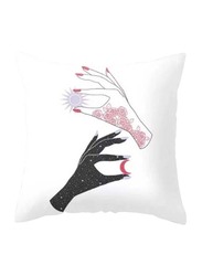 Deals for Less Sun & Moon Design Decorative Cushion Cover, White/Black/Pink