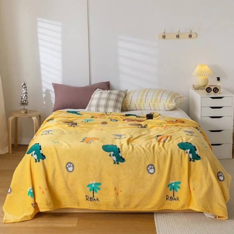 

Deals for Less Dinosaur Design Soft Fleece Blanket, Yellow, Double