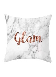 Deals for Less Marble Glam Design Decorative Cushion Cover, White/Grey/Copper