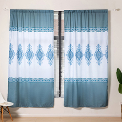 Deals For Less Luna Home Modern Print Window Curtains Set, 2 Pieces, Blue/White