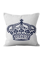 Deals for Less Crown Design Decorative Cushion Cover White