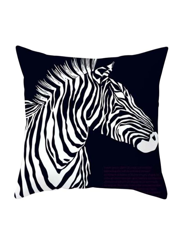 

Deals for Less Zebra Design Decorative Cushion Cover, Black