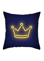 Deals for Less Crown Design Decorative Cushion Cover, Blue/Yellow