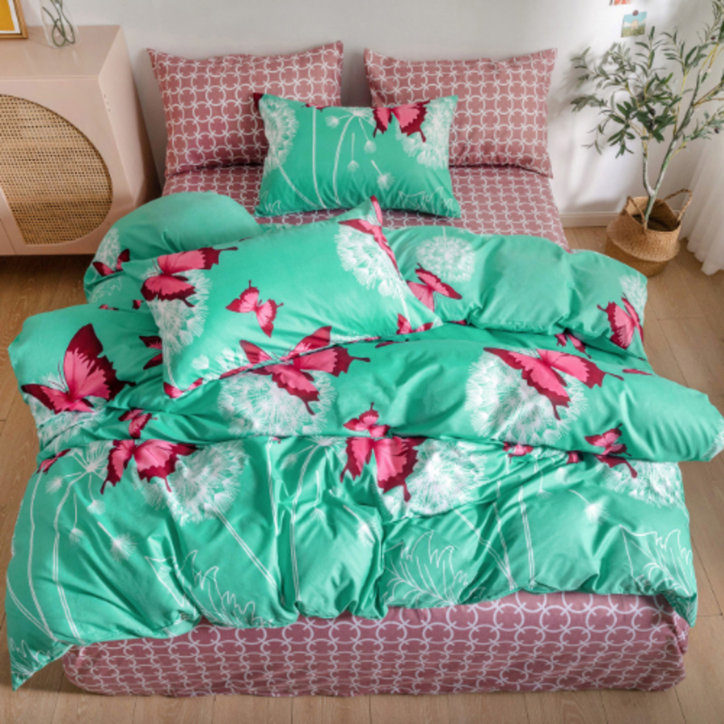 

Deals For Less 4-Piece Butterfly Design Bedding Set, without Filler, 1 Duvet Cover + 1 Fitted Sheet + 2 Pillow Covers, Teal Blue/Pink, Single