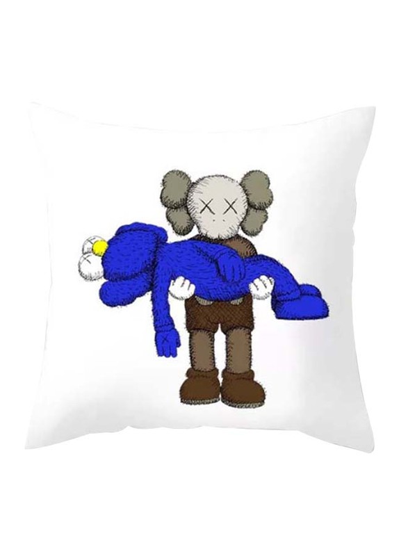 Deals for Less Bear Design Decorative Cushion Cover, White/Blue/Grey