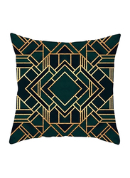 Deals for Less Geometric Printed Decorative Cushion Cover, Green/Gold