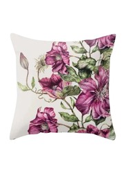 Deals for Less Dark Pink Floral Design Decorative Cushion Cover, Multicolour