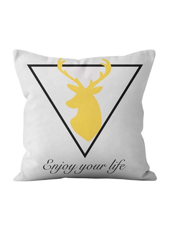 Deals for Less Deer Design Decorative Cushion Cover, White
