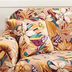 Deals for Less Floral Printed Stretchable Decorative Cushion Cover, Brown/Beige/Green