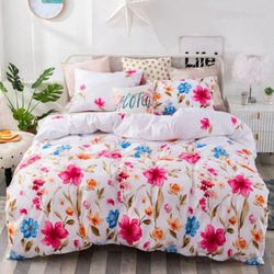 Deals For Less 6-Piece Floral Design Bedding Set, 1 Duvet Cover + 1 Flat Sheet + 4 Pillow Cases, Multicolor, Queen