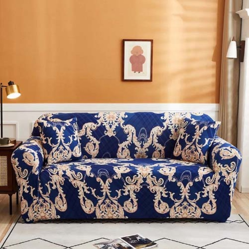 

Deals for Less Bohemia Printed Four Seater Sofa Cover, Blue/Pink