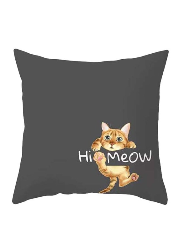 

Deals for Less Black with cute cat Design Decorative Cushion Cover, Black/Beige