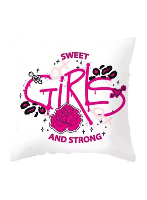 

Deals for Less Sweet Girls Design Decorative Cushion Cover, White/Pink/Black