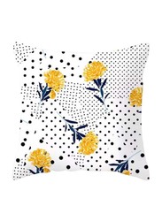 Deals for Less Flower & Polka Dots Design Decorative Cushion Cover, Multicolour
