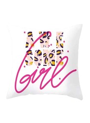 Deals for Less Awesome Girl Design Decorative Cushion Cover, Multicolour