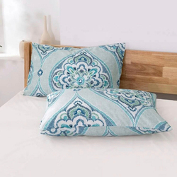Deals For Less 6-Piece Bohemia Design Bedding Set, without Filler, 1 Duvet Cover + 1 Flat Sheet + 4 Pillow Covers, Teal Blue/Grey, Queen/Double