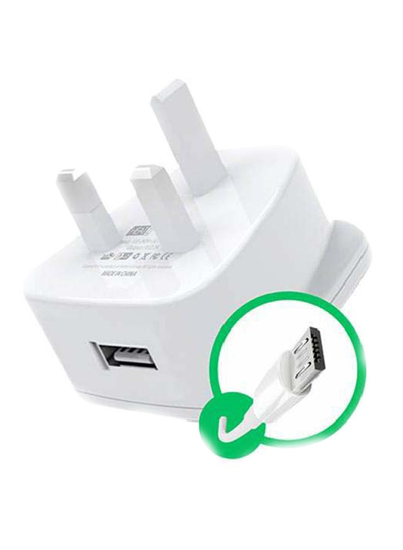 

Heatz ZAS07 Single Port Adapter Wall Charger, 2.2A with Micro USB to USB Charge Cable, White