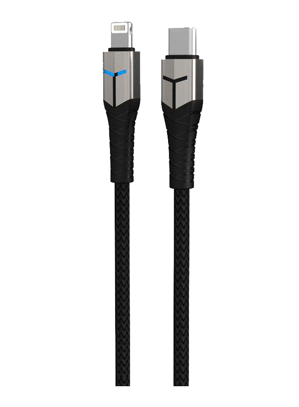 

Heatz 1-Meter PD Lightning Cable, 18W USB Type-C Male to Lightning, Sync and Charging Cable for Smartphones, Black