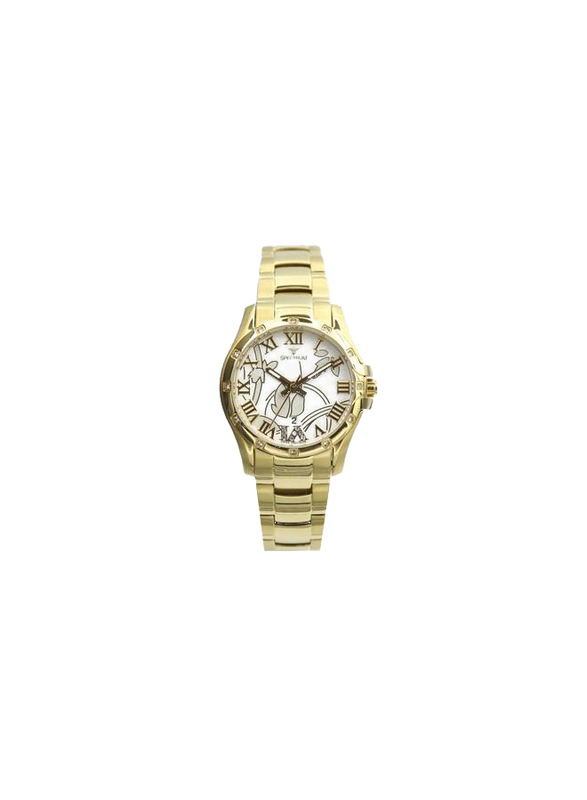 Spectrum Explorer Analog Watch for Women, with Stainless Steel Band, S12554L, Gold-White