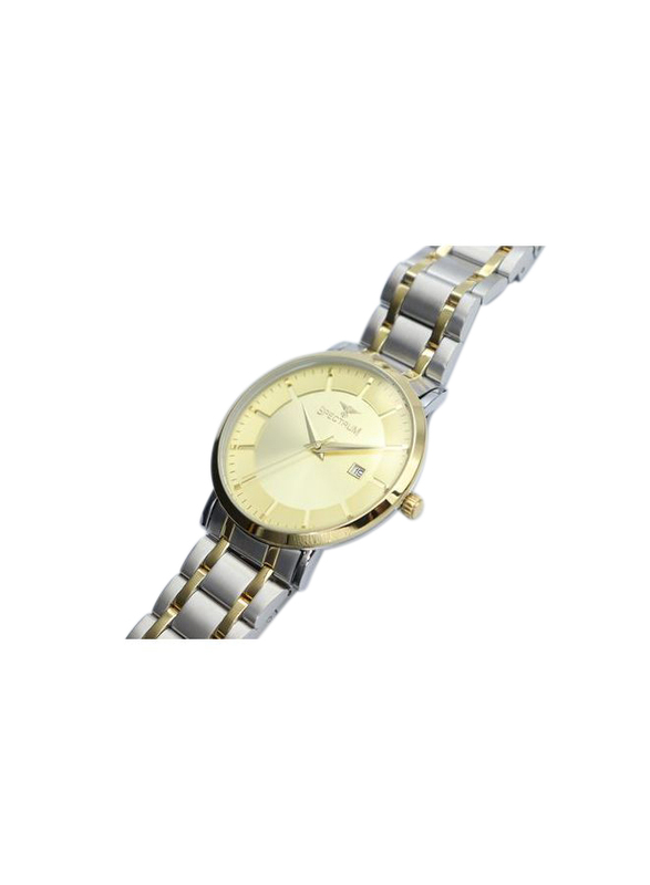 Spectrum Inventor Analog Watch for Men, with Stainless Steel Band, 25140M-2, Silver/Gold-Gold
