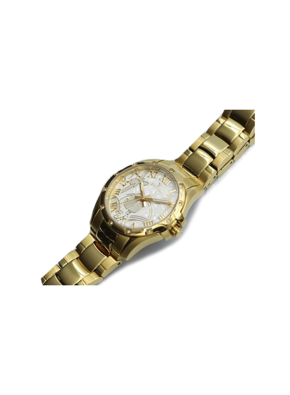 Spectrum Explorer Analog Watch for Women, with Stainless Steel Band, S12554L, Gold-White
