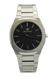 Spectrum Analog Watch for Men, with Stainless Steel Band, S25182M-6, Silver-Black